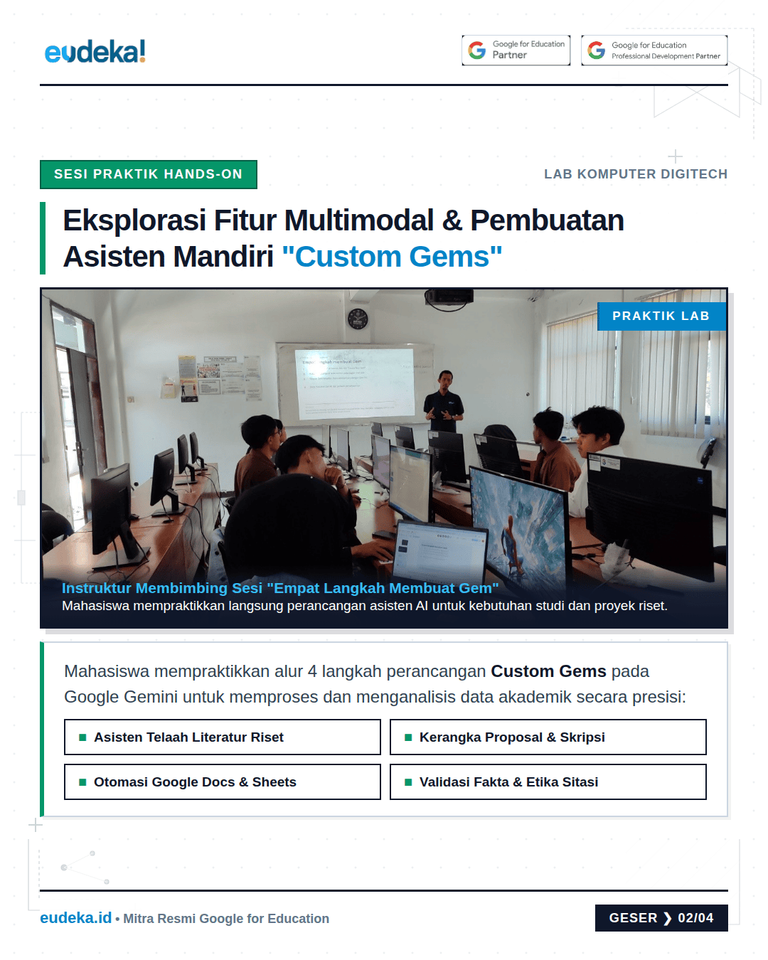 Sesi Praktik Lab Pembuatan Custom Gems Mahasiswa Digitech University