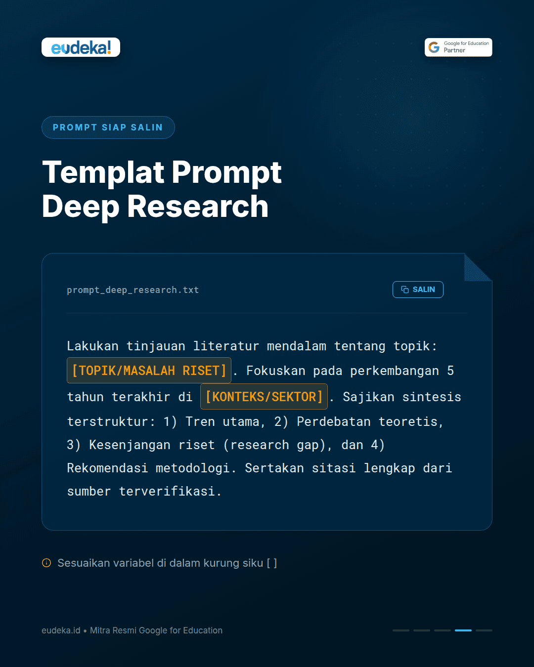 Gemini Deep Research: Cara Riset Ratusan Jurnal dalam Hitungan Menit 2 Templat Prompt Gemini Deep Research