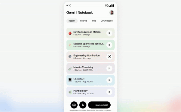Animasi Percakapan Suara Real-Time pada Gemini Notebook Mobile App