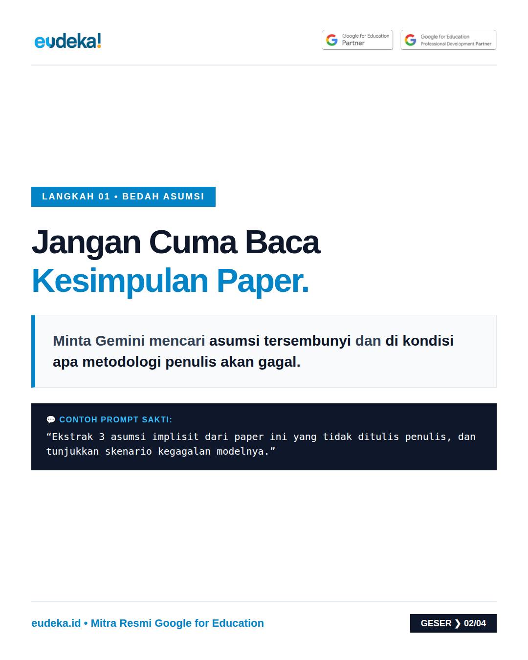 Langkah 01 Bedah Asumsi Paper Gemini AI